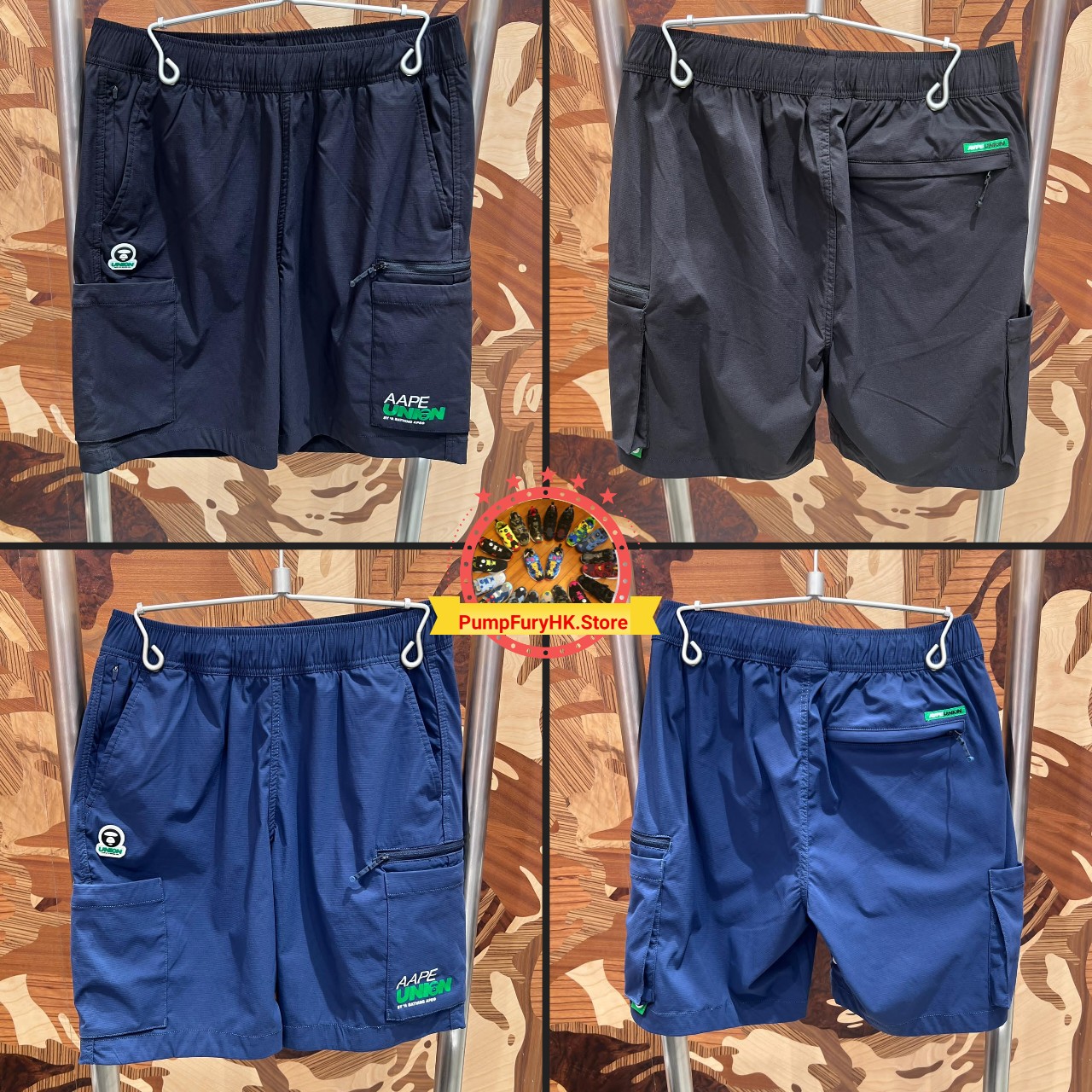 AAPE AAPEUNION utility logo shorts (D639)
