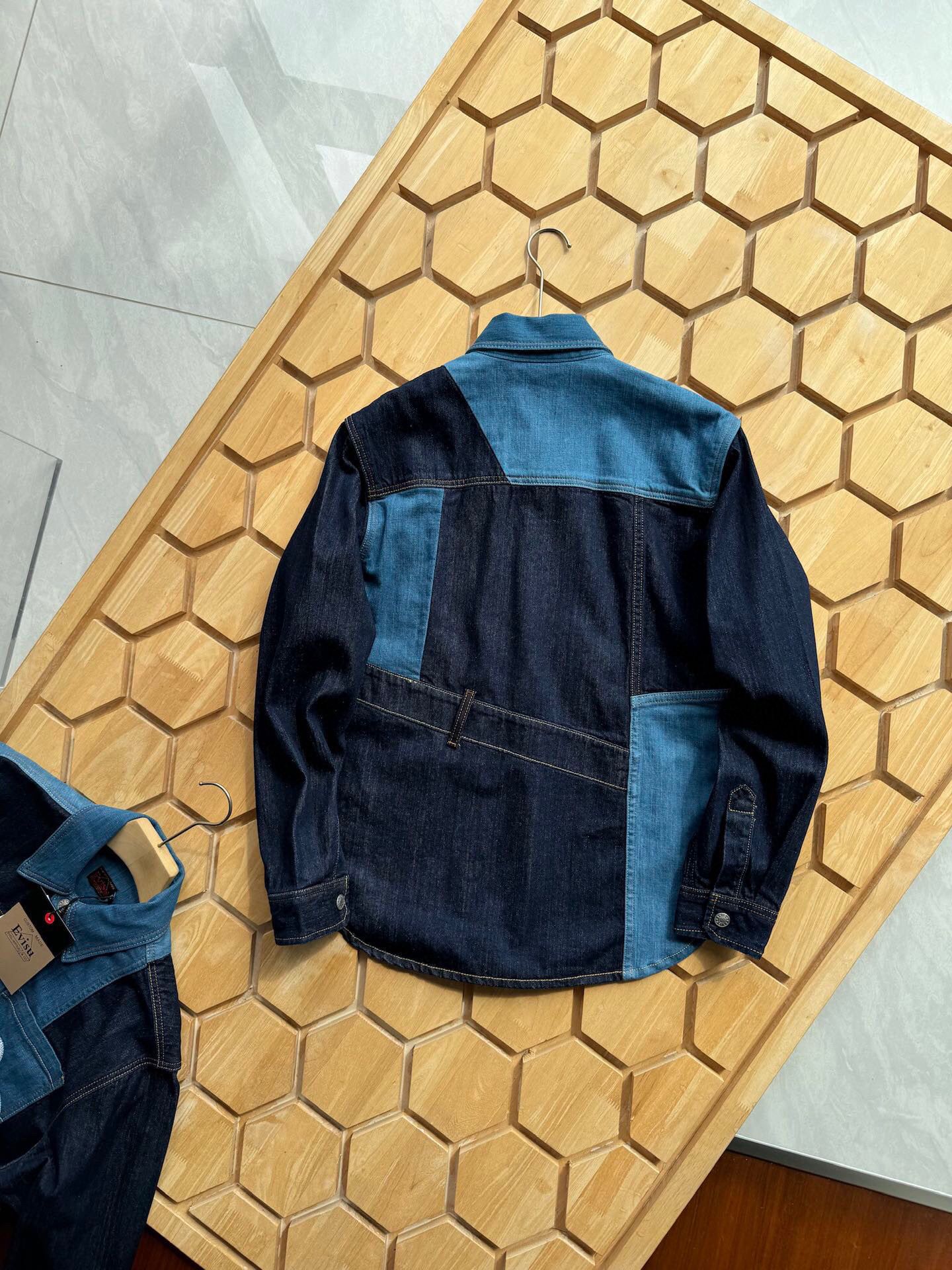 預訂 EVI SU 福神拼接刺繡牛仔襯衫 #91789