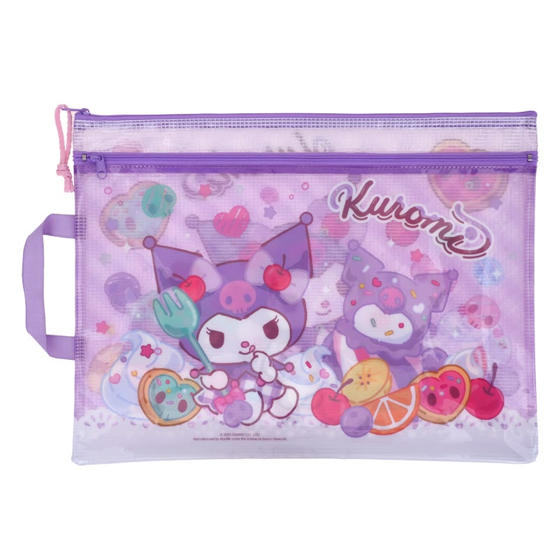 Kuromi F4 PVC Mesh Bag W/ Double Zipper (Large Size) 文件袋 (大)