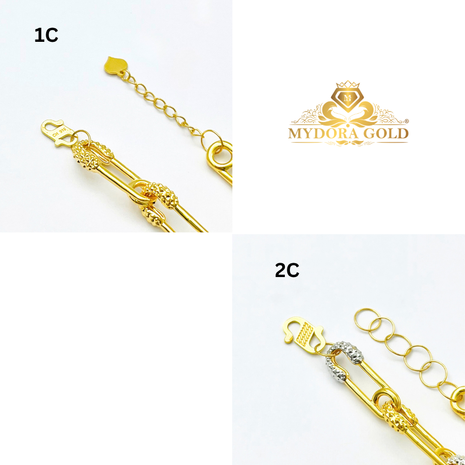 MYDORA Rantai Tangan Fesyen Safety Pin Link l EMAS 916/22K