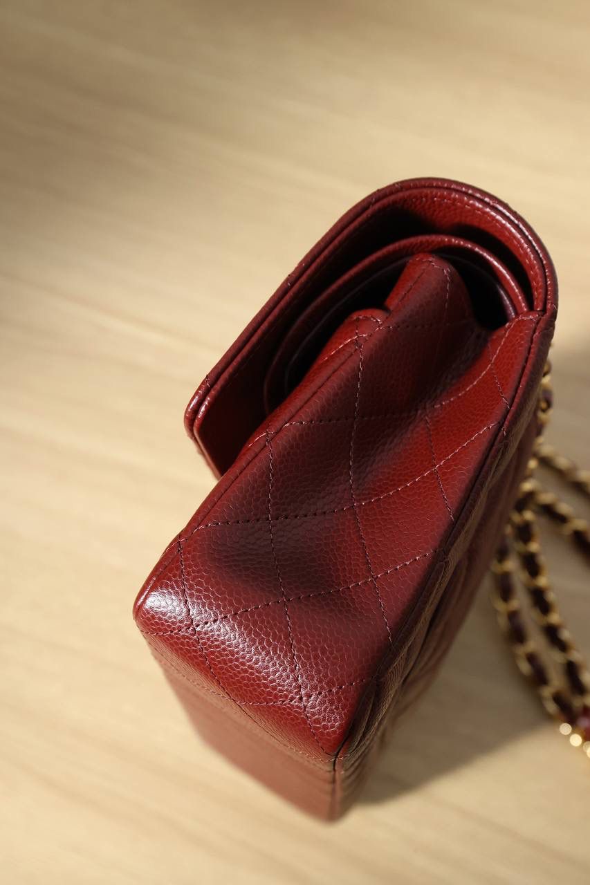 CF枣红金25cm❤️‍🩹 我们家的货出来就是风靡全网 独家正品原厂皮渠道货、荔枝纹银扣出货啦！ 独家渠道货，真正的进口原厂货，正品工艺品质，我们确保所有材料，五金，车线，油边都达到正品百分百的原厂渠道材料，连味道都能一样‼️🔥