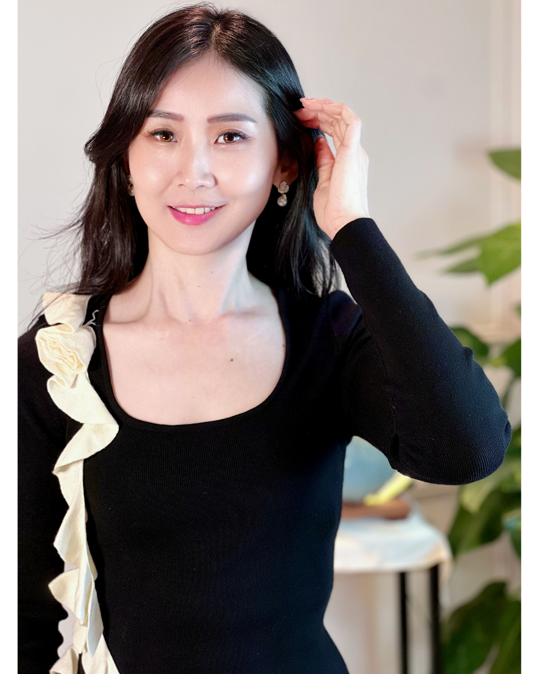 5109 Kristin Long Sleeve with Ruffle Blouse