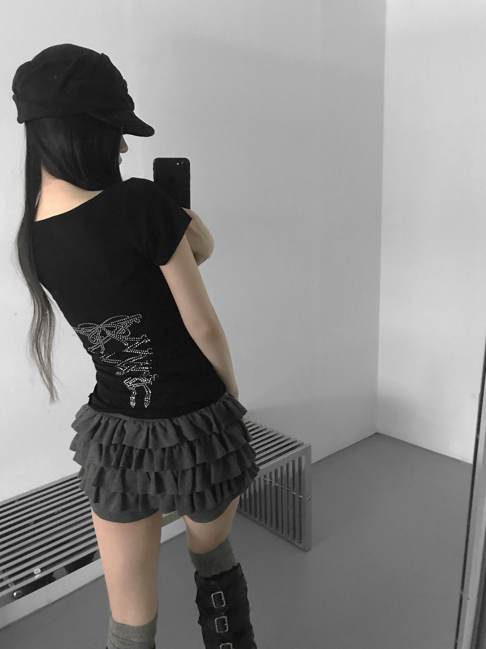 Layered Ruffle Mini Skort