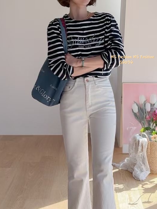 G6036 韓國🇰🇷刺繡字母橫間top