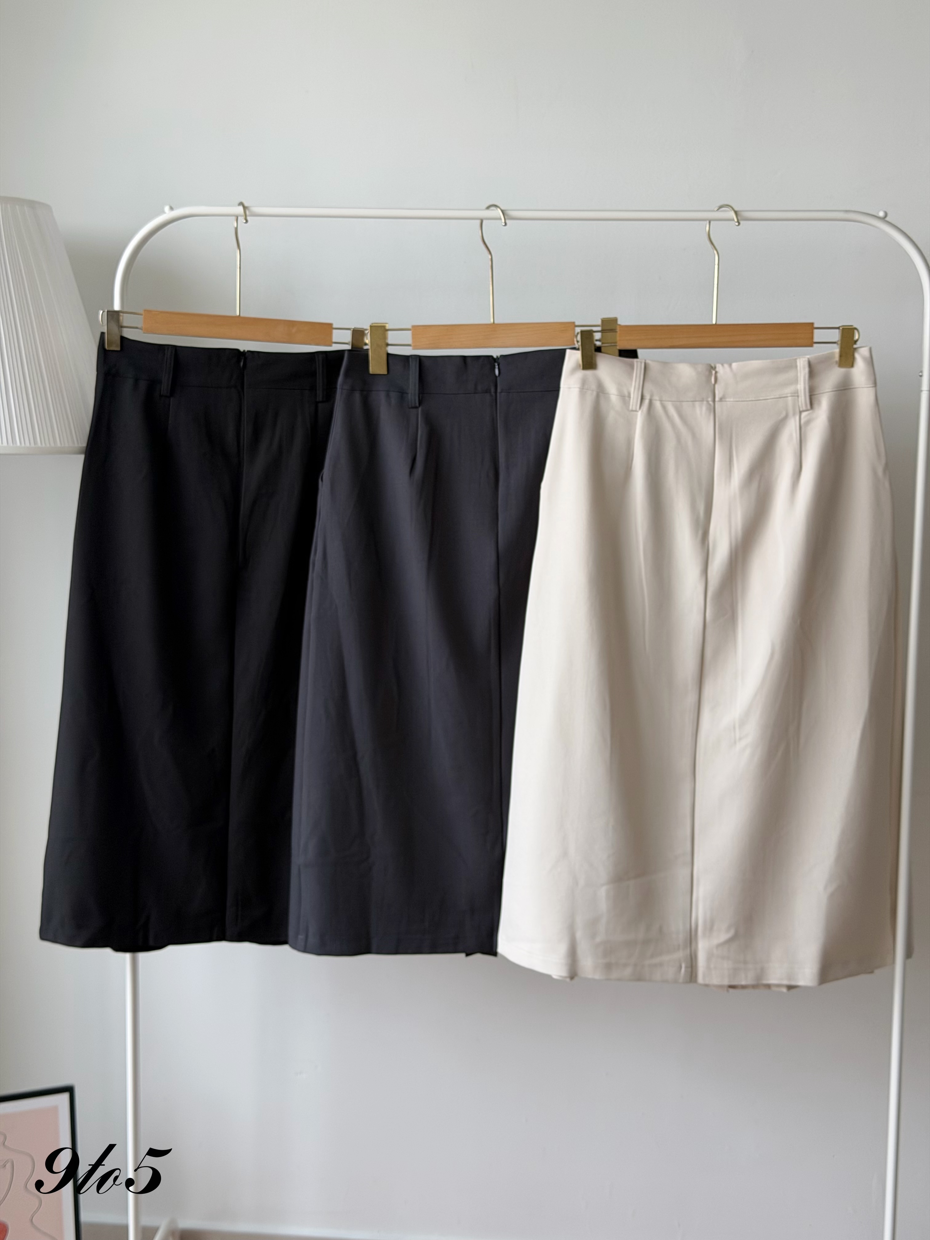 S2023 Long Pleated Straight Skirt - 3 Colors 