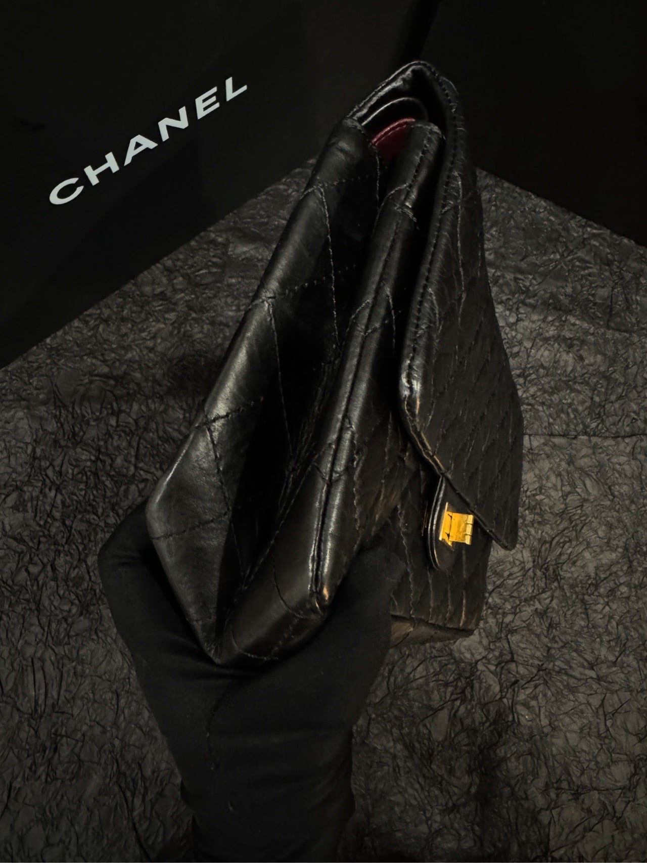 【預訂貨品】Chanel  2.55黑金腋下包