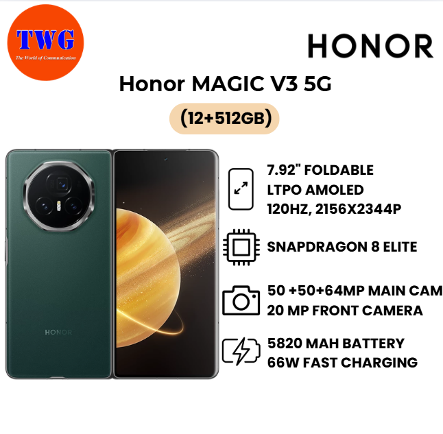 Honor MAGIC V3 5G (12+512GB) 100% ORIGINAL MALAYSIA