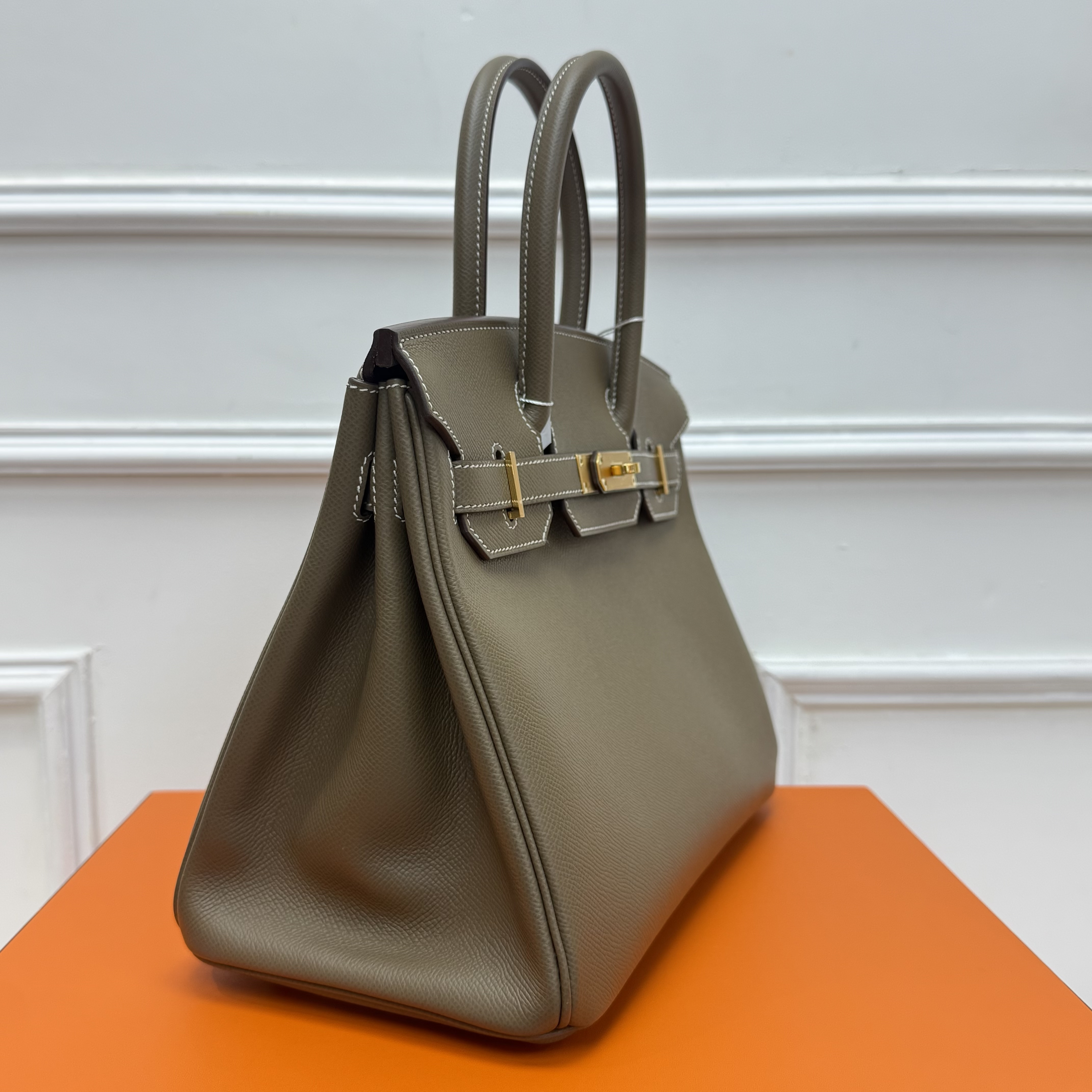Full set Hermes Birkin 30 大象灰 金扣 Y刻 閒置新
