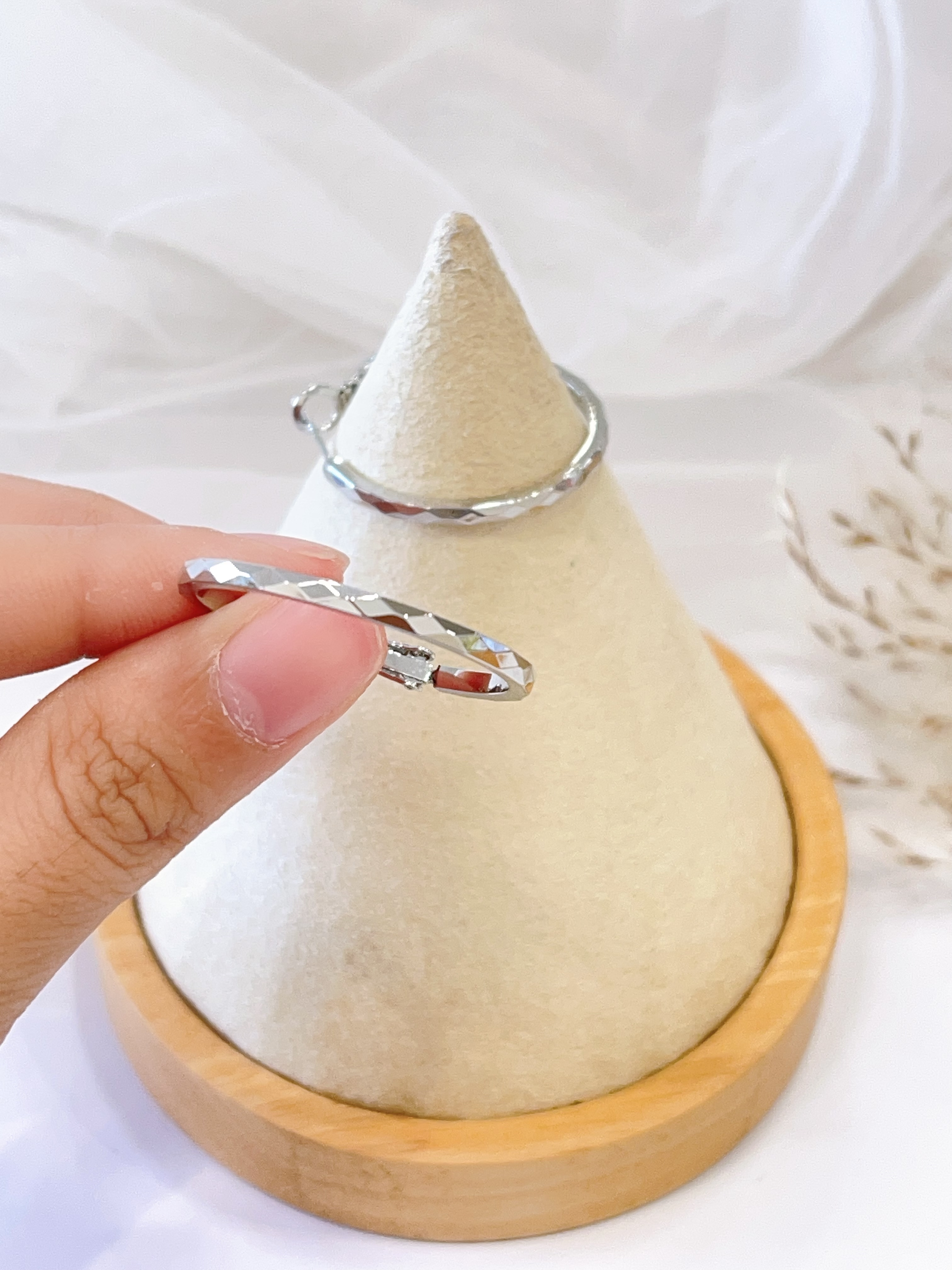 切割纹路设计素圈耳环