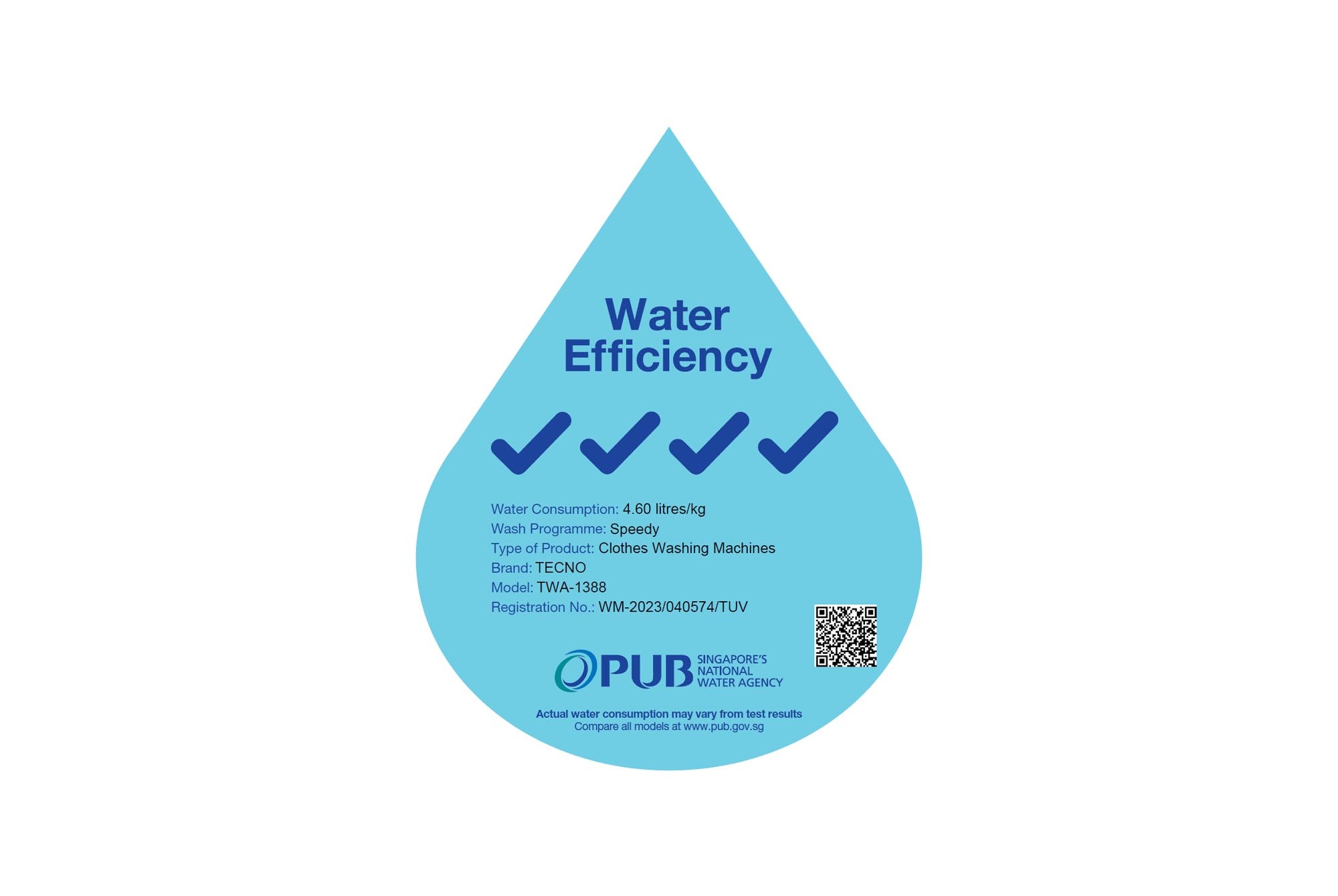 TWA 1388 Tecno 13kg Fully Automatic Fuzzy Logic Washer – 4 Ticks