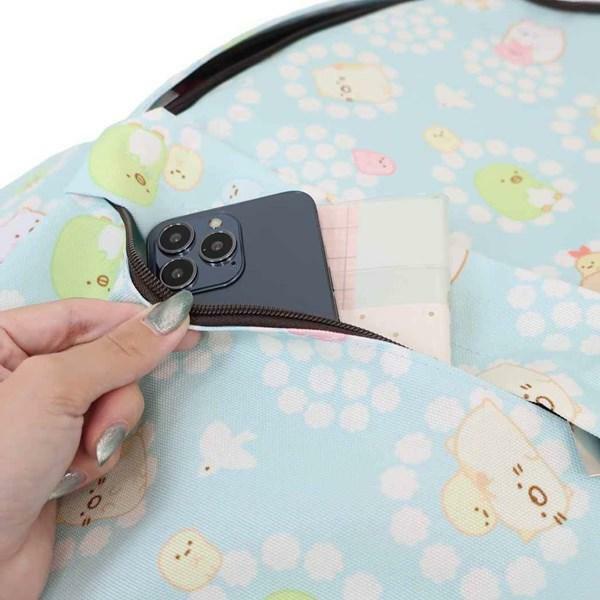 角落生物 書包 粉藍色 多間格