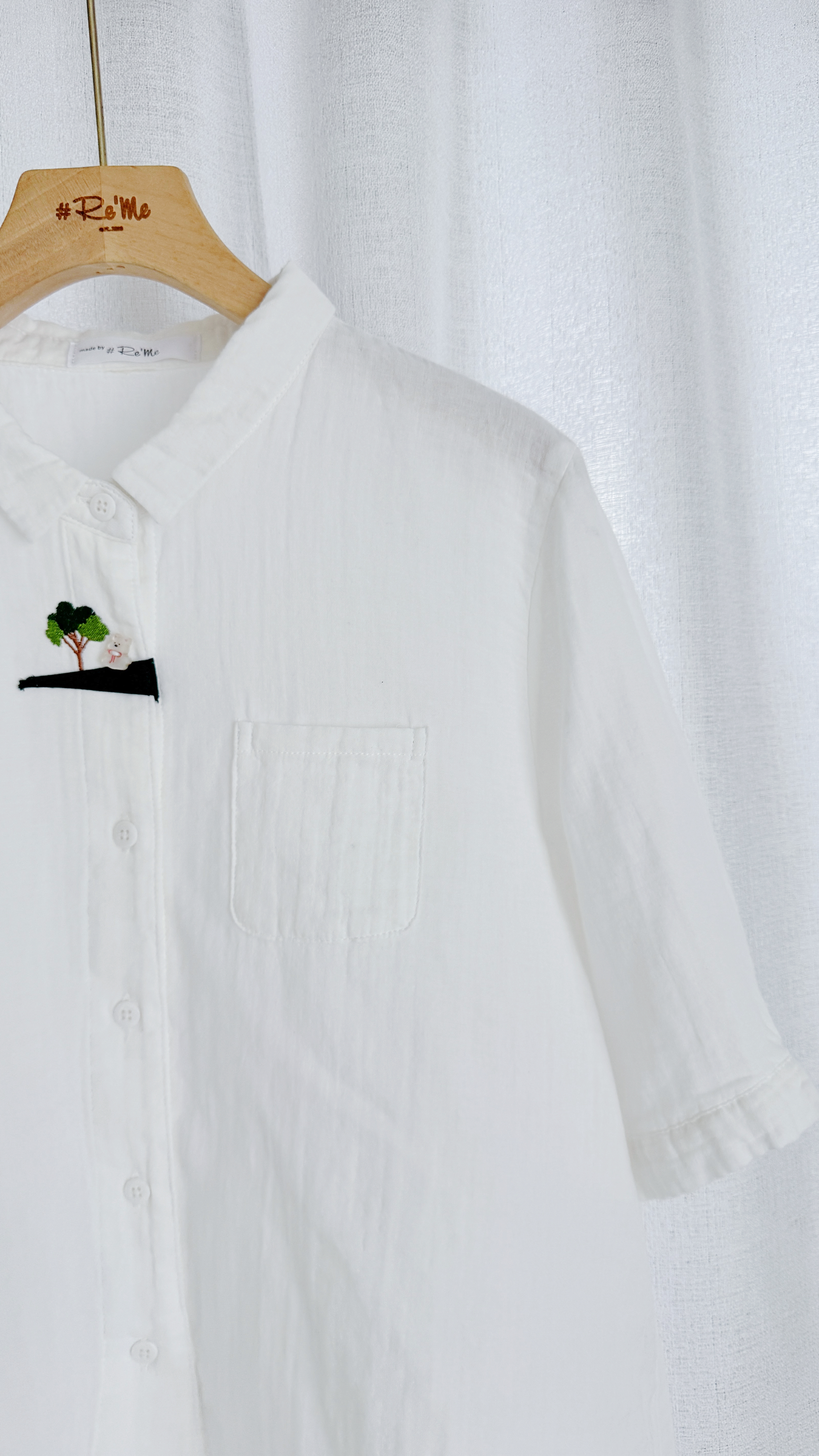 【Re‘Me Tiny Stitch 】 小白的微世界刺绣衬衫（下单后2-3天制作）