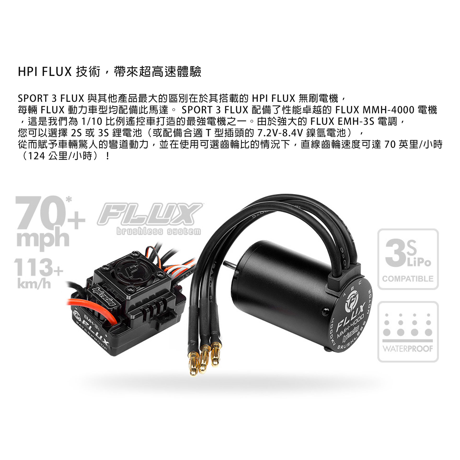 全新 HPI SPORT 3 FLUX 1:10 FORD MACH-E 1400 無刷平跑 | 4輪驅動 | 最高速113km/h