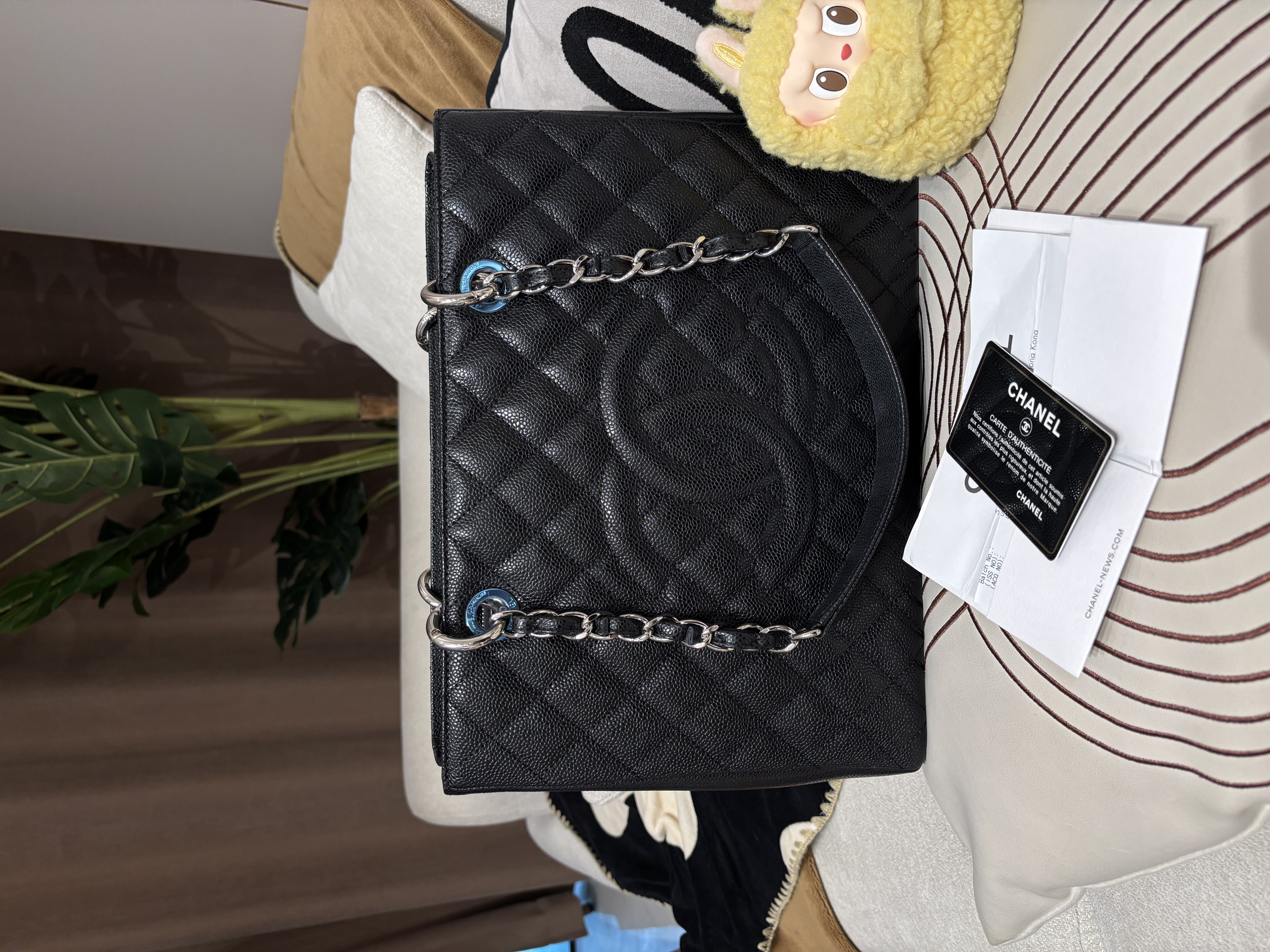 未使用品 Chanel Gst Tote Bag 黑色荔枝牛皮銀扣 grand shopping tote bag 100%Authentic, unused ✅收據✅19Card✅Dust bag✅Box 