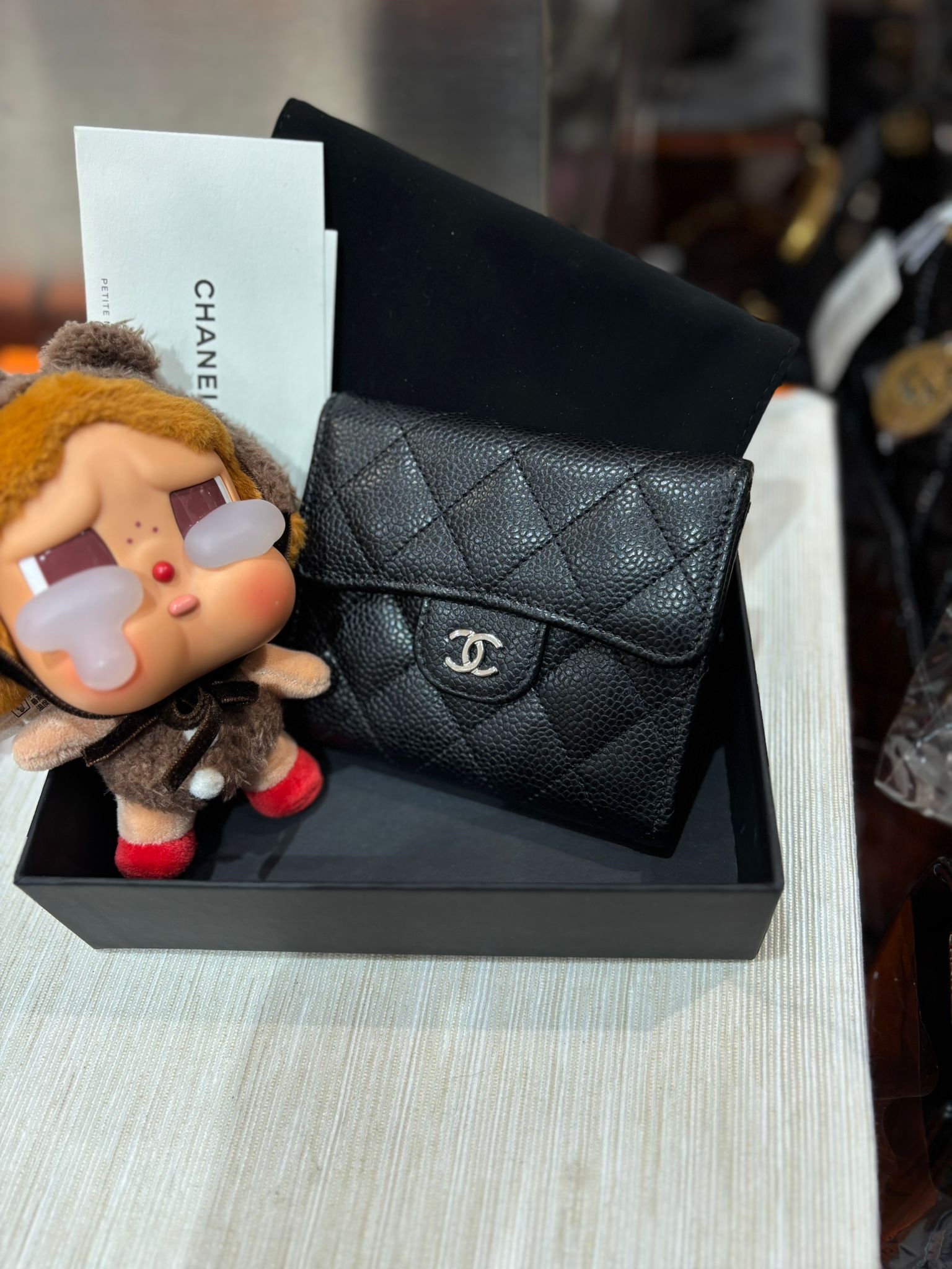 Chanel classic wallet 黑色魚子醬牛皮銀扣經典短銀包100%Authentic,98%new  ✅新款晶片貼✅Dust bag✅ box