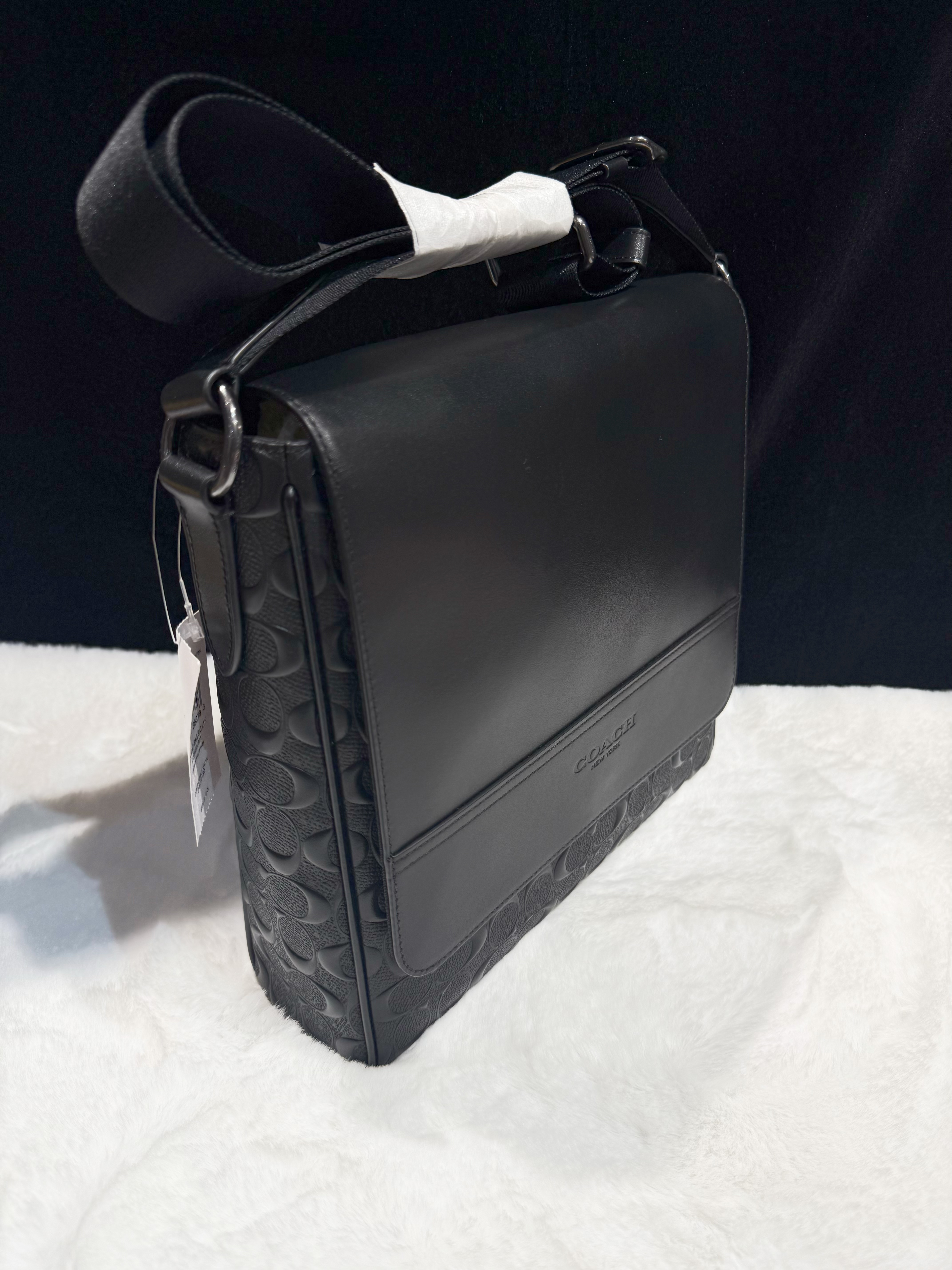 Coach Houston map bag sleather/blk