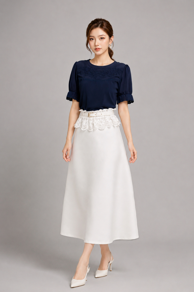 249161 Scarlet Lace Panel Blouse