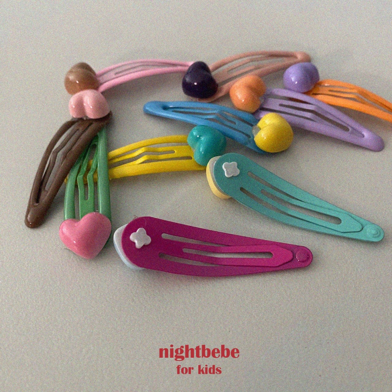 Nightbebe | Color心心髮夾set 10個ACC