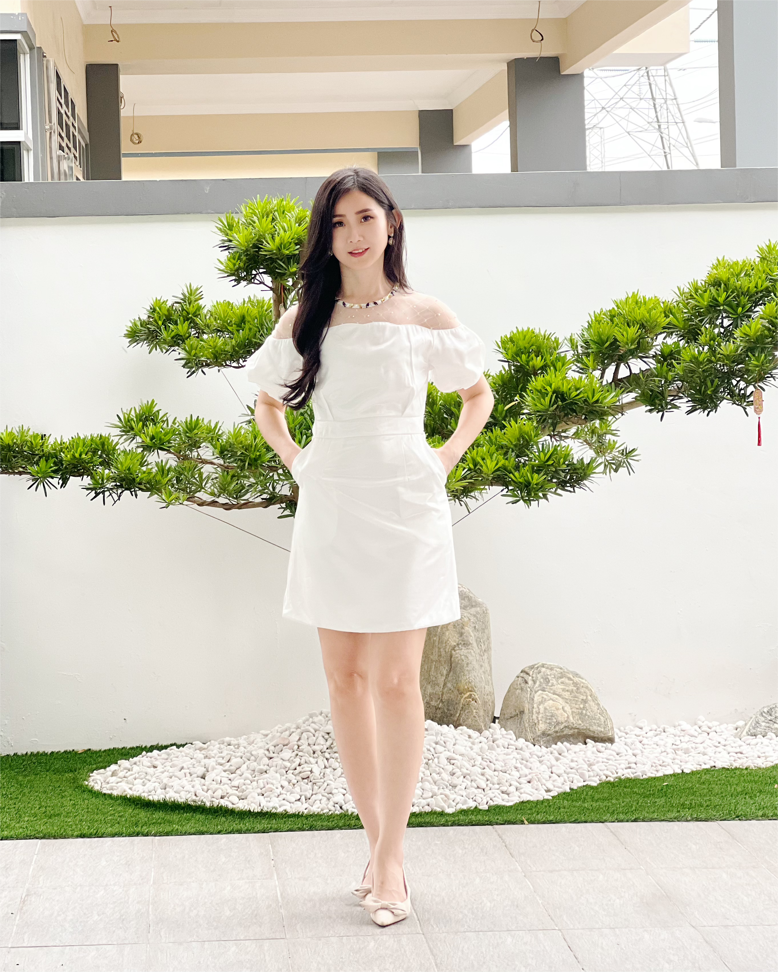 5081 Celeste Pearl Mini Dress