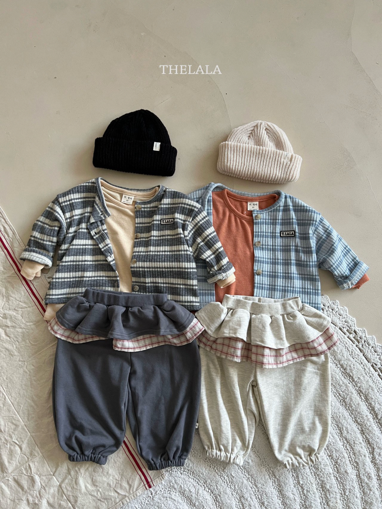 🌸預訂 韓國直送🌸🇰🇷THELALA兩色標誌刺繡章條紋開襟外套