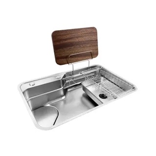 Richford USA RK7548 不銹鋼枱上枱下兩用多功能日式鋅盤 (750*480*226mm 配送多款配件)