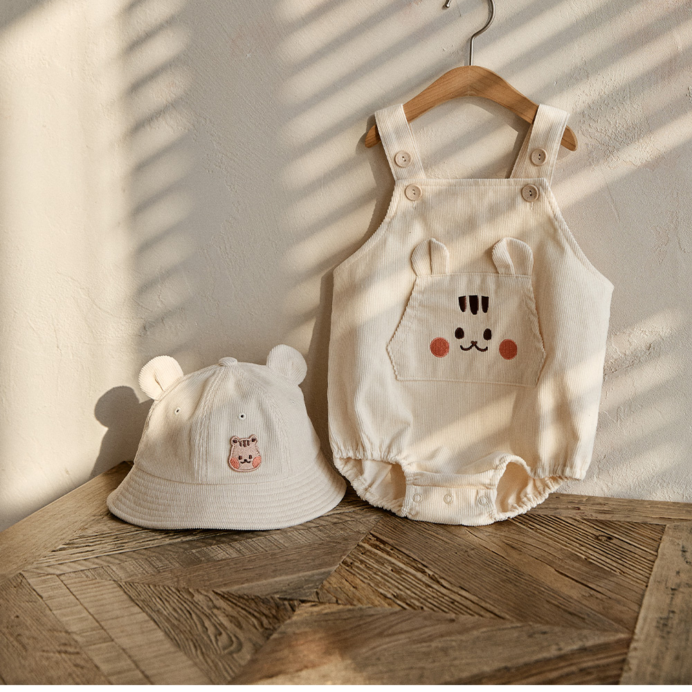 DOTTODOT 暖燈芯絨系列-萌耳背帶爬服 