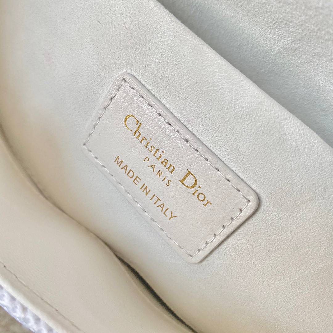 𝗗𝗶𝗼𝗿 𝗗-𝗝𝗼𝘆 𝗯𝗮𝗴网格白色（横版） 时尚果然就是轮回，回归了一把中古戴妃 全新材质科技织物面料，长方包形短链条➕宽肩带（其他款是细长肩带）直接封神！！ 复古时髦感超强，真是什么场合都可以把住💕💕 绝对是lady中的天花板了，强势出圈啦姐妹们 26 x 13.5 x 5cm