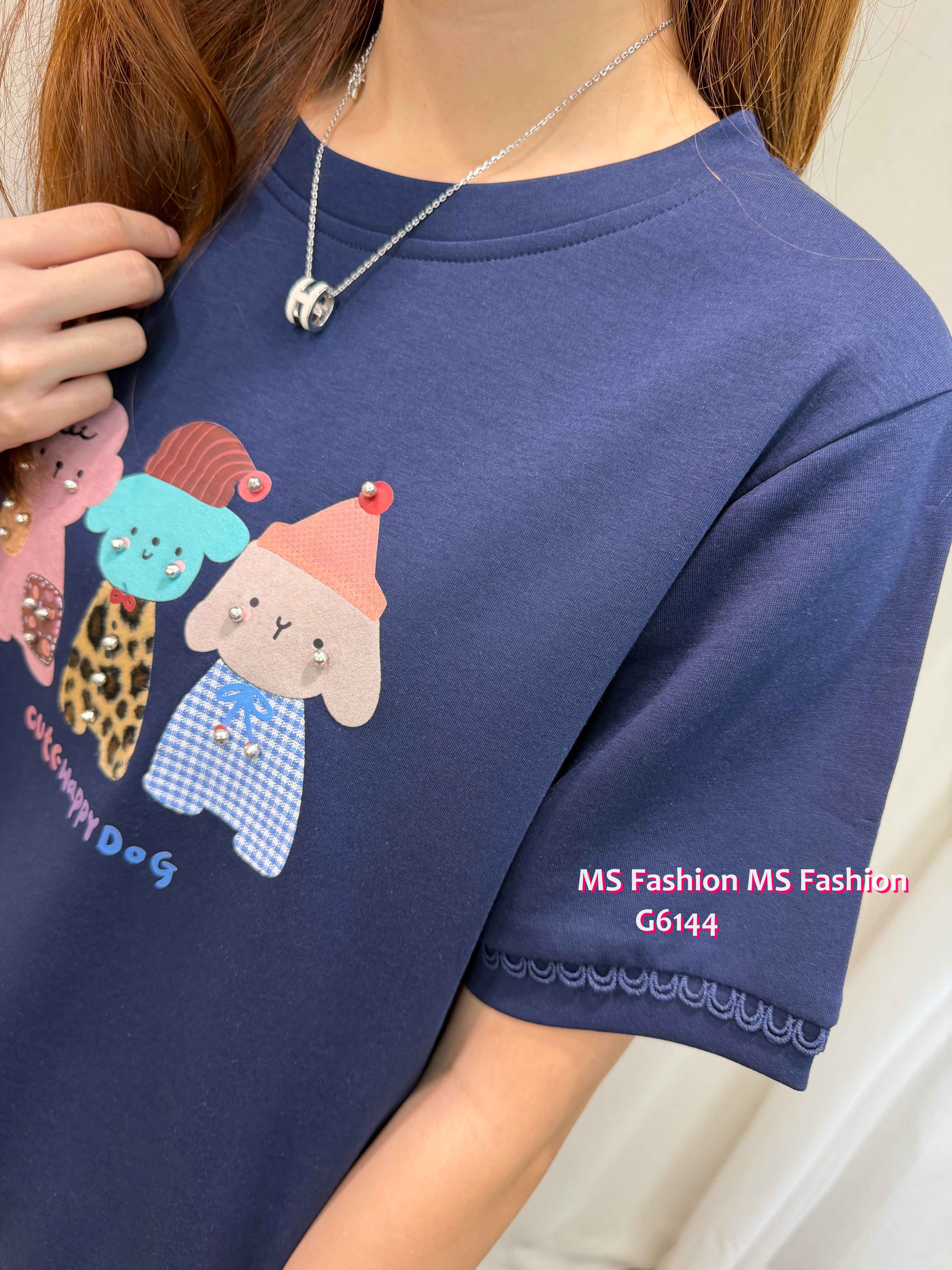 G6144 韓國🇰🇷可愛狗狗圖案top