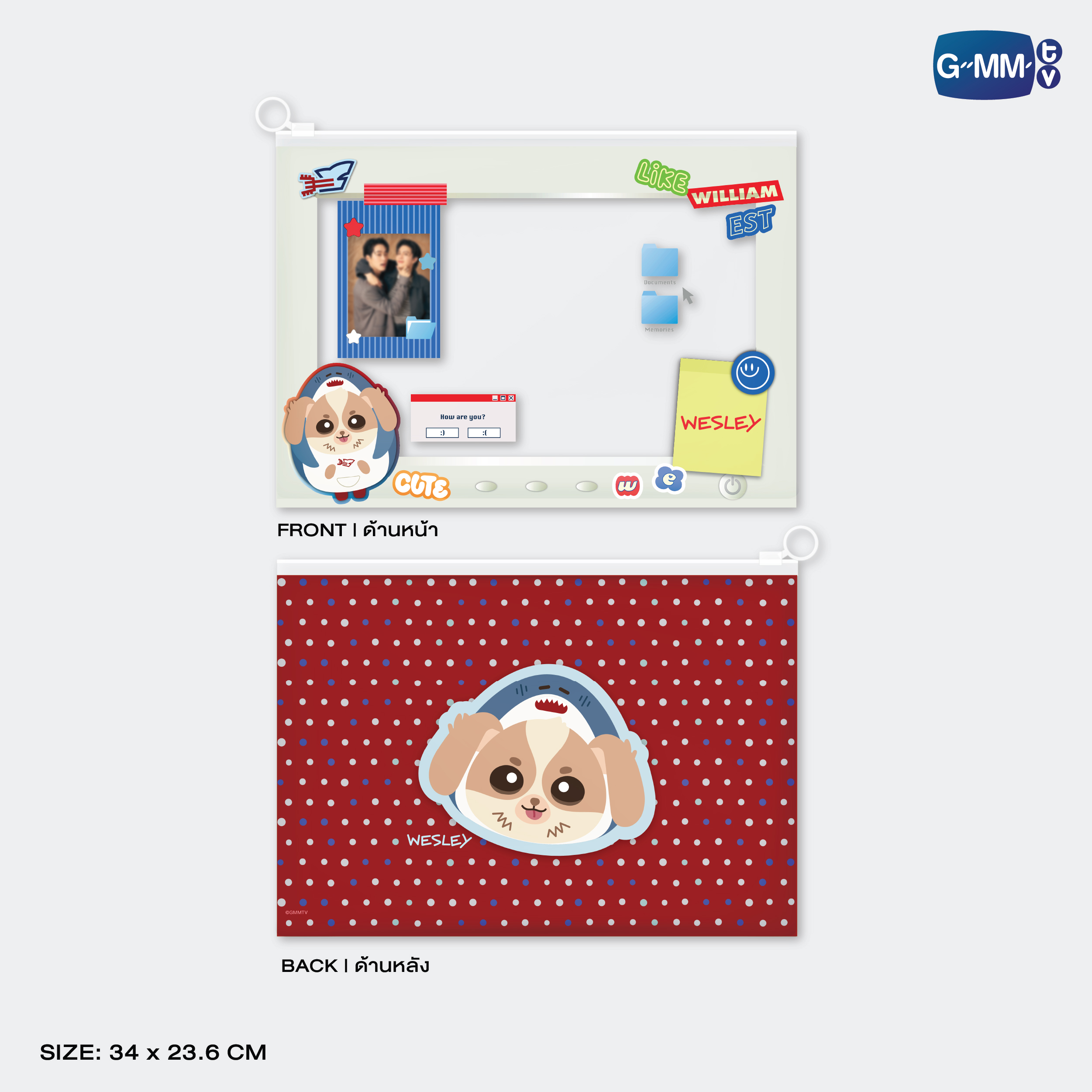 WESLEY CHARACTER POCKET ZIP FOLDER