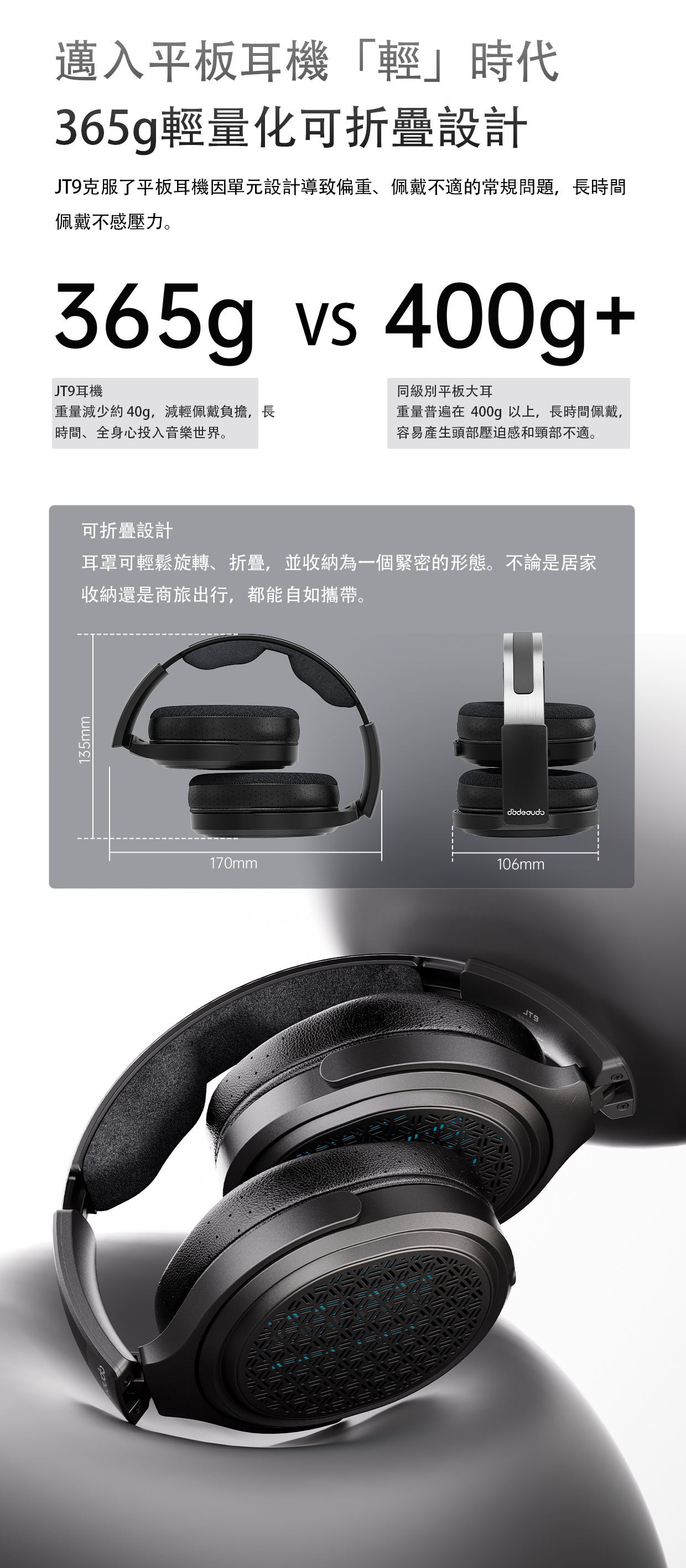 開放式平板頭戴耳機 ~ FiiO Jade Audio JT9