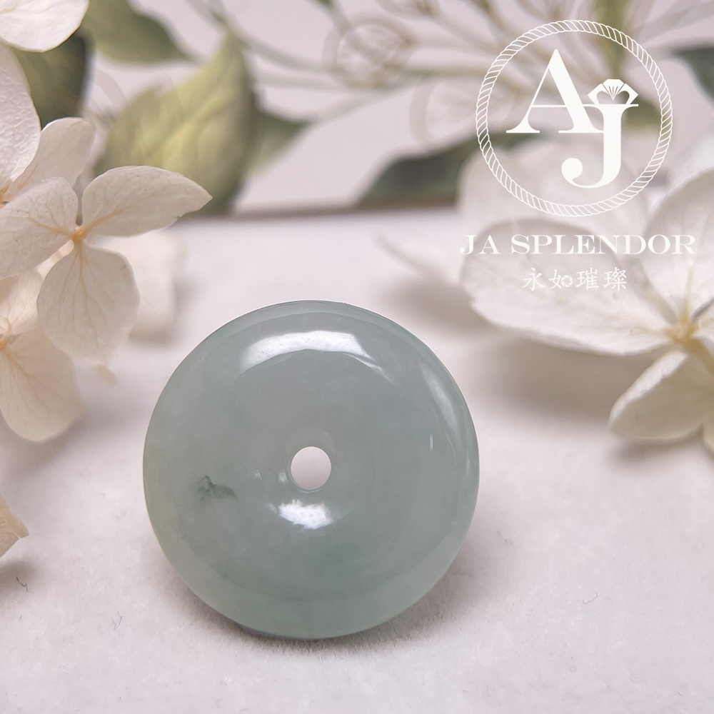  JN-181 天然翡翠A玉 冰潤飄綠平安扣