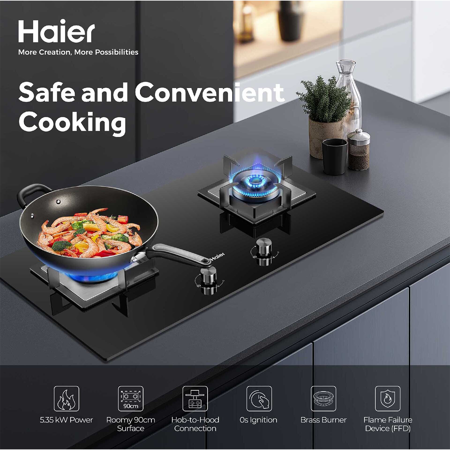 Haier 2-Burner Built-in Gas Hob (HC-Q69266B)