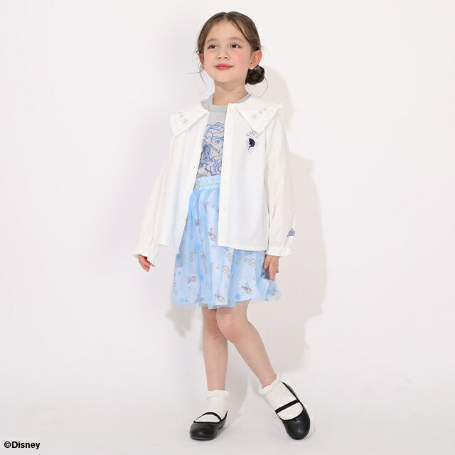 🆕【⭐訂購⭐】 🇯🇵日本直送🌀#DisneyPrincess / #Frozen #Elsa 刺繡蕾絲領襯衫🌀[ELCA-0040][260311]