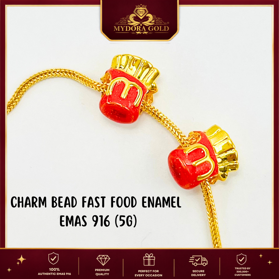 MYDORA Charm Bead Fast Food Enamel Series (5G) l EMAS 916/22K