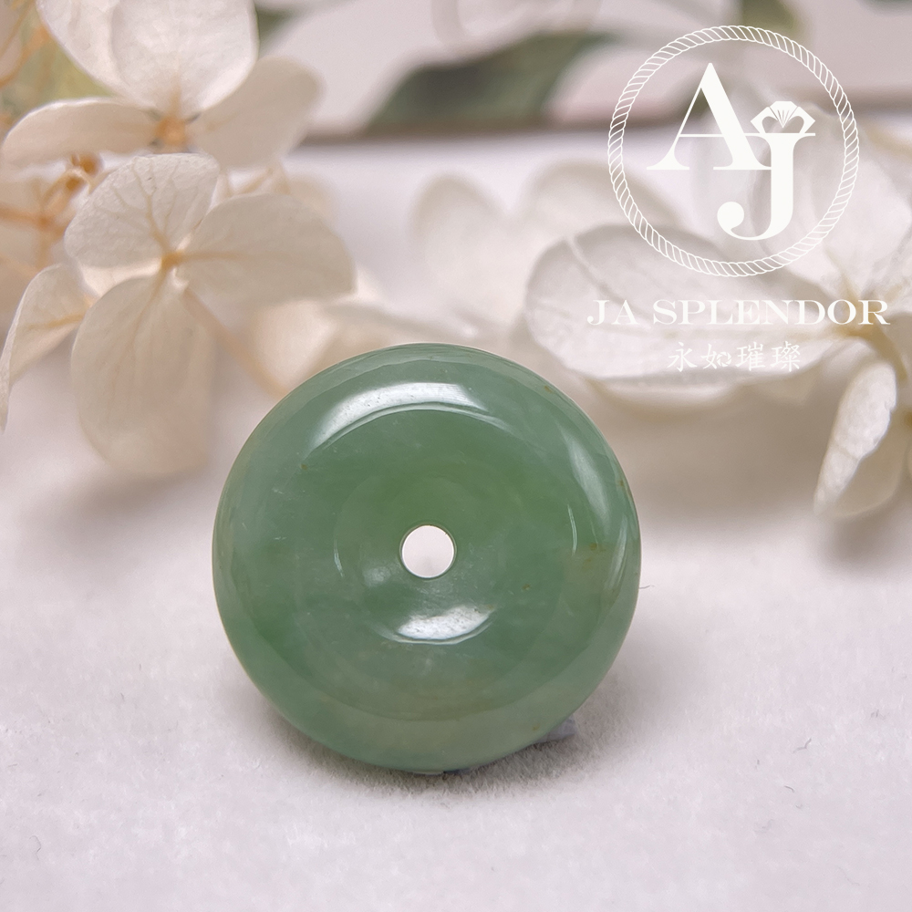 JN-182 天然翡翠A玉 冰潤甜綠平安扣