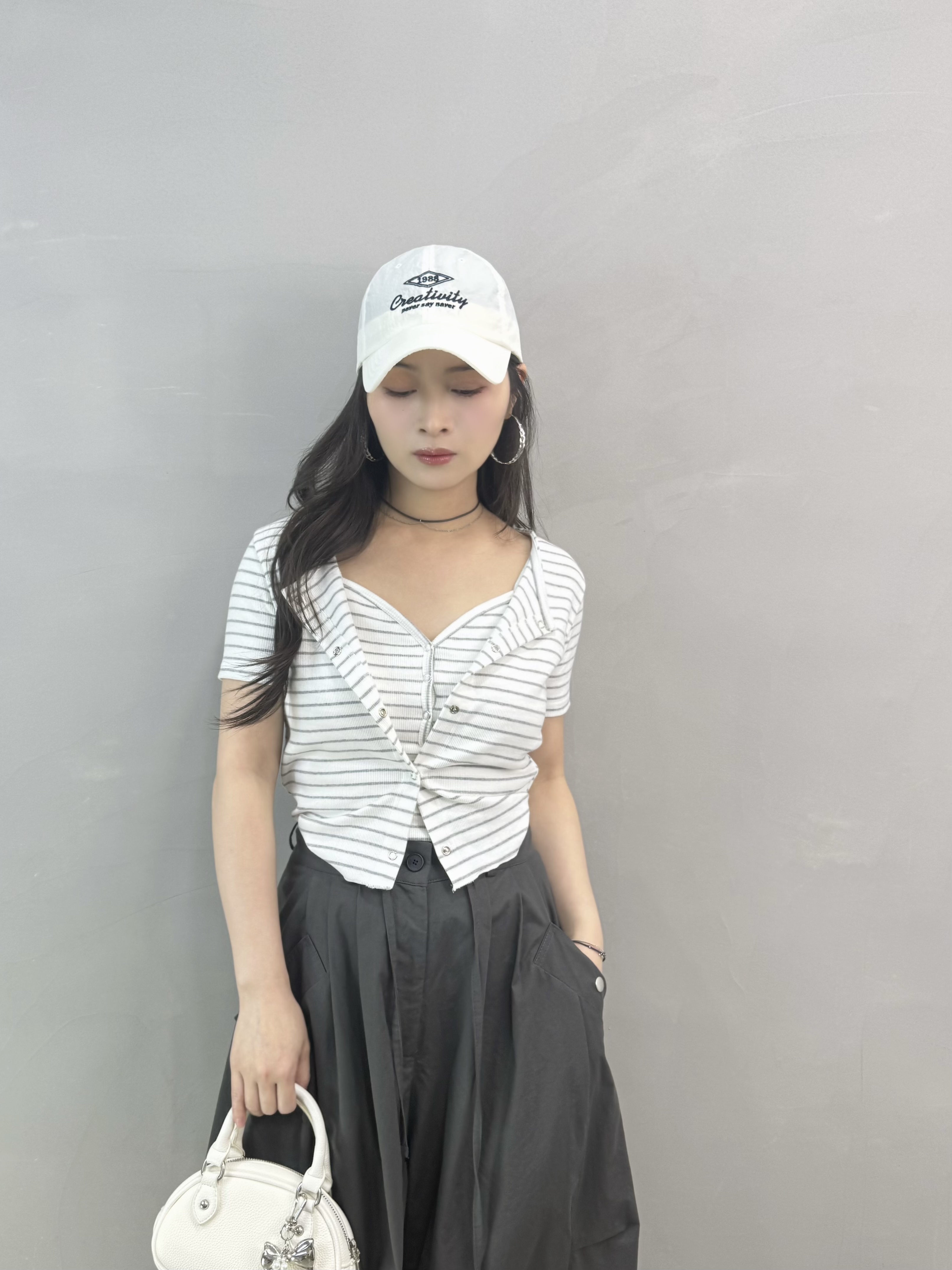 W77 橫間吊帶bra top+外套Set