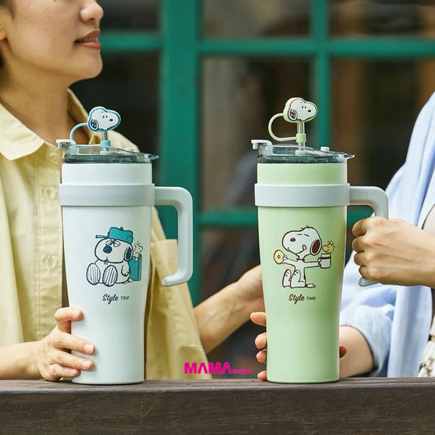 台灣直送史努比品味時光 1100ml 手把式冰霸杯