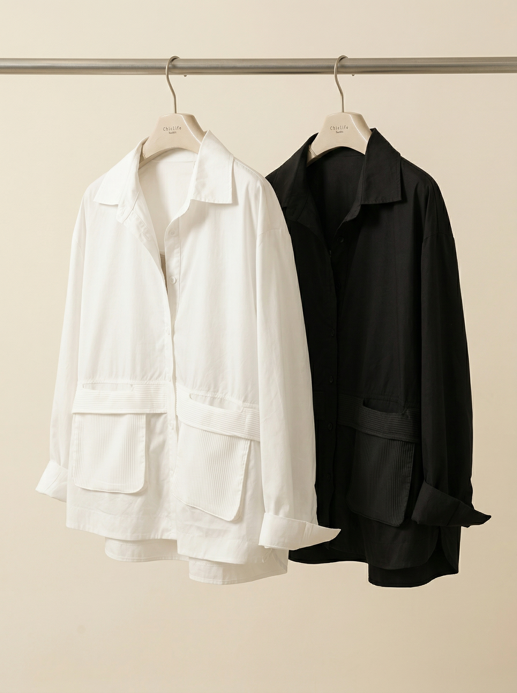 條紋大口袋襯衫