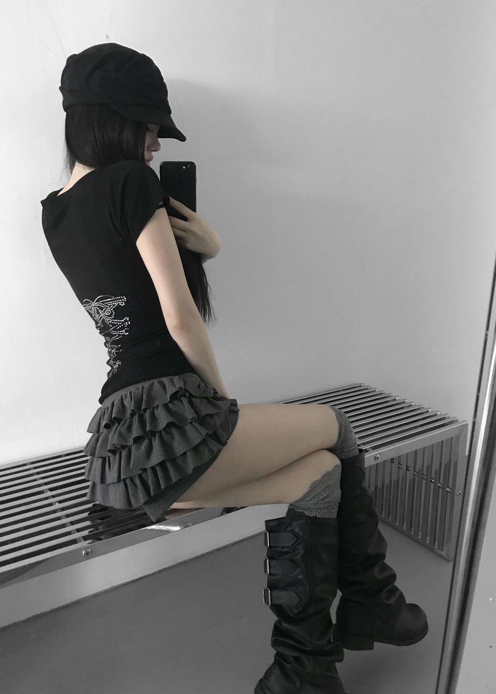 Layered Ruffle Mini Skort