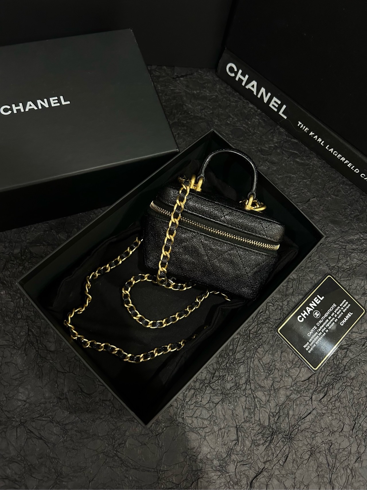 【預訂貨品】Chanel 黑金荔枝 mini小廢包