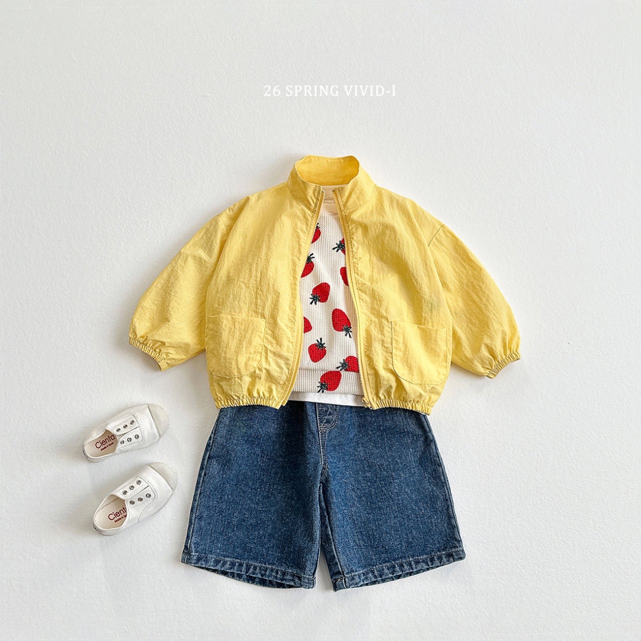 🌸預訂 韓國直送🌸🇰🇷VIVIDI兩色草莓碎花滿印長袖華夫格上下套裝