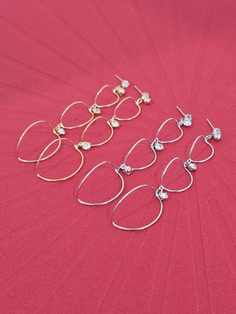 Abstract Line Drop Stud Earrings