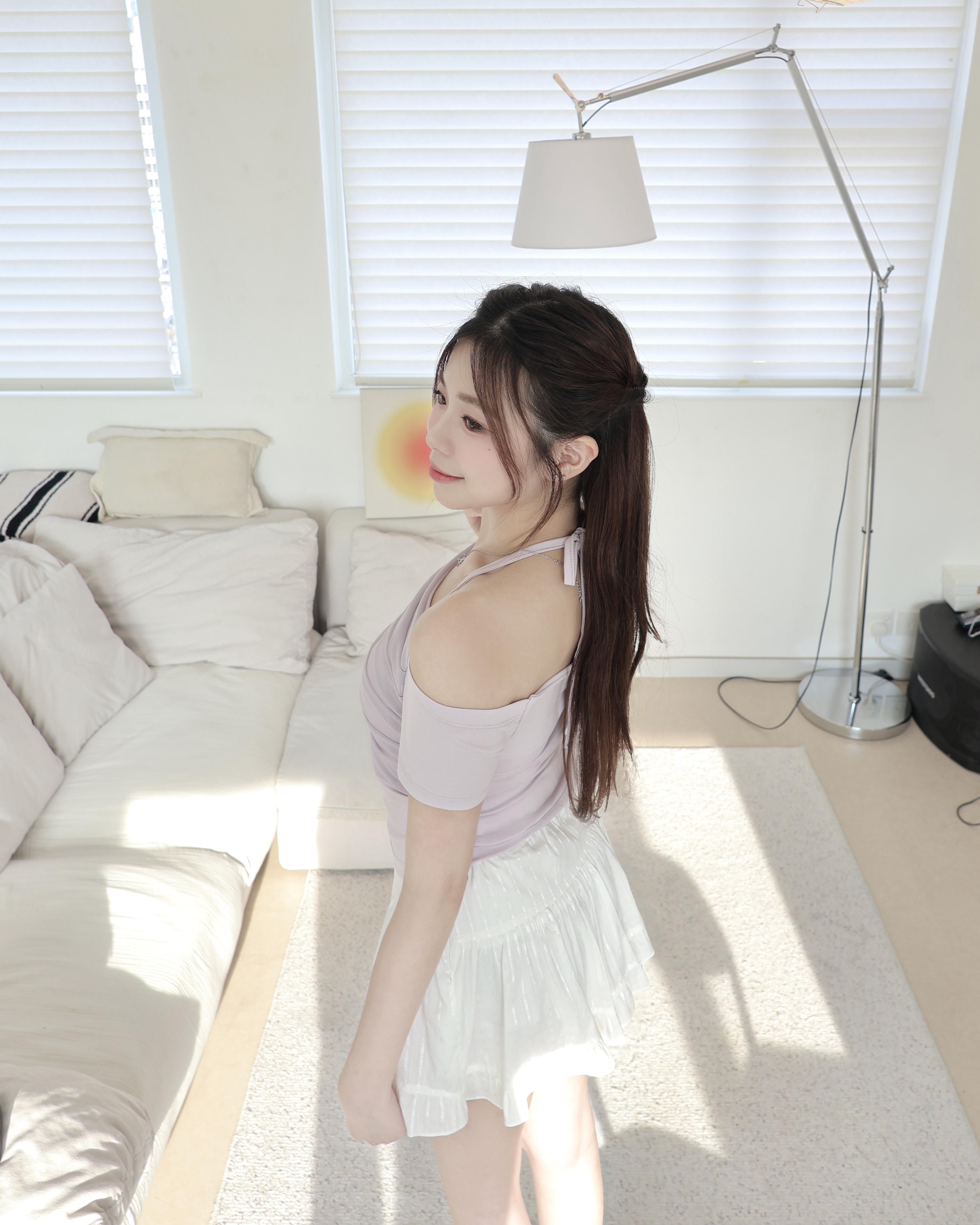 【 必入！查詢量超高🪡🩵 | 層層夢幻透紗～♡仙氣度飆升！美色親膚掛頸上衣🫧💜 】 My Dream Sheer Layer Top(三色入)