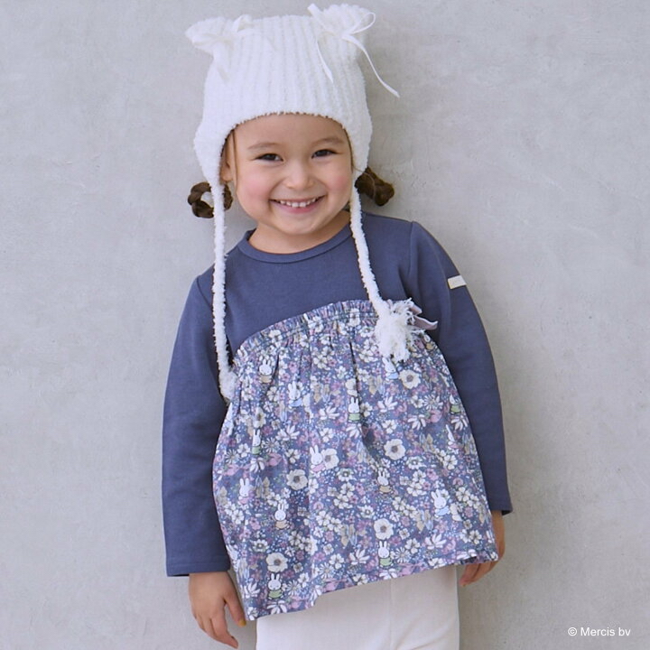 🇯🇵預訂 日本直送🇯🇵Petit Main x Miffy三色人物碎花印花絲帶長袖上衣