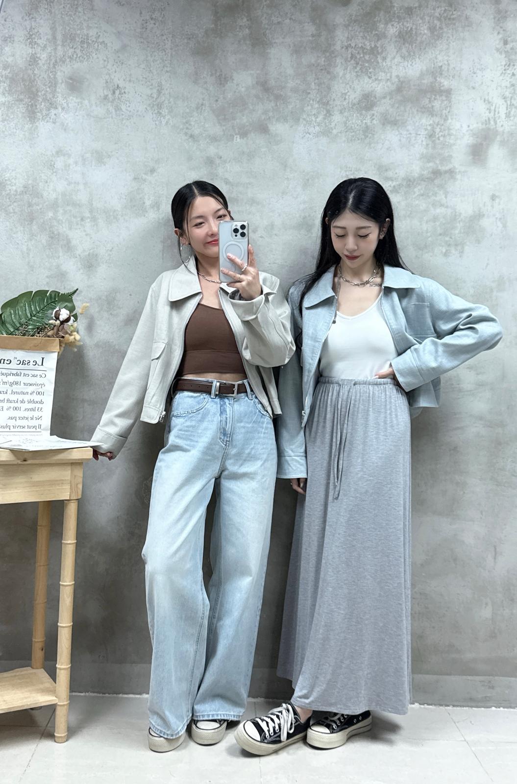 E07 雙袋棉麻外套