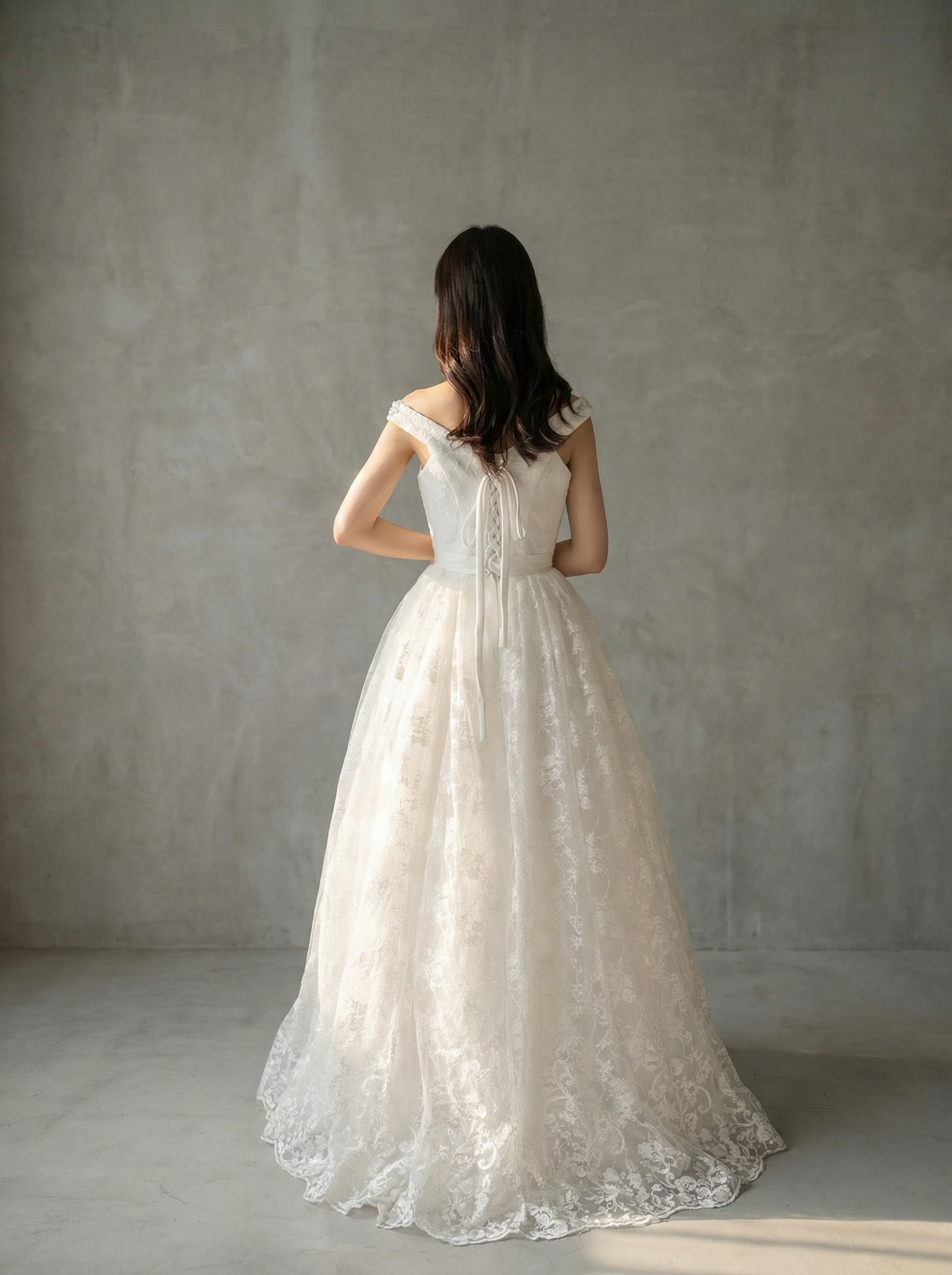 蕾絲婚紗禮服裙LAST ONE (SIZE : BUST 33 Inches / WAIST 26.5) 