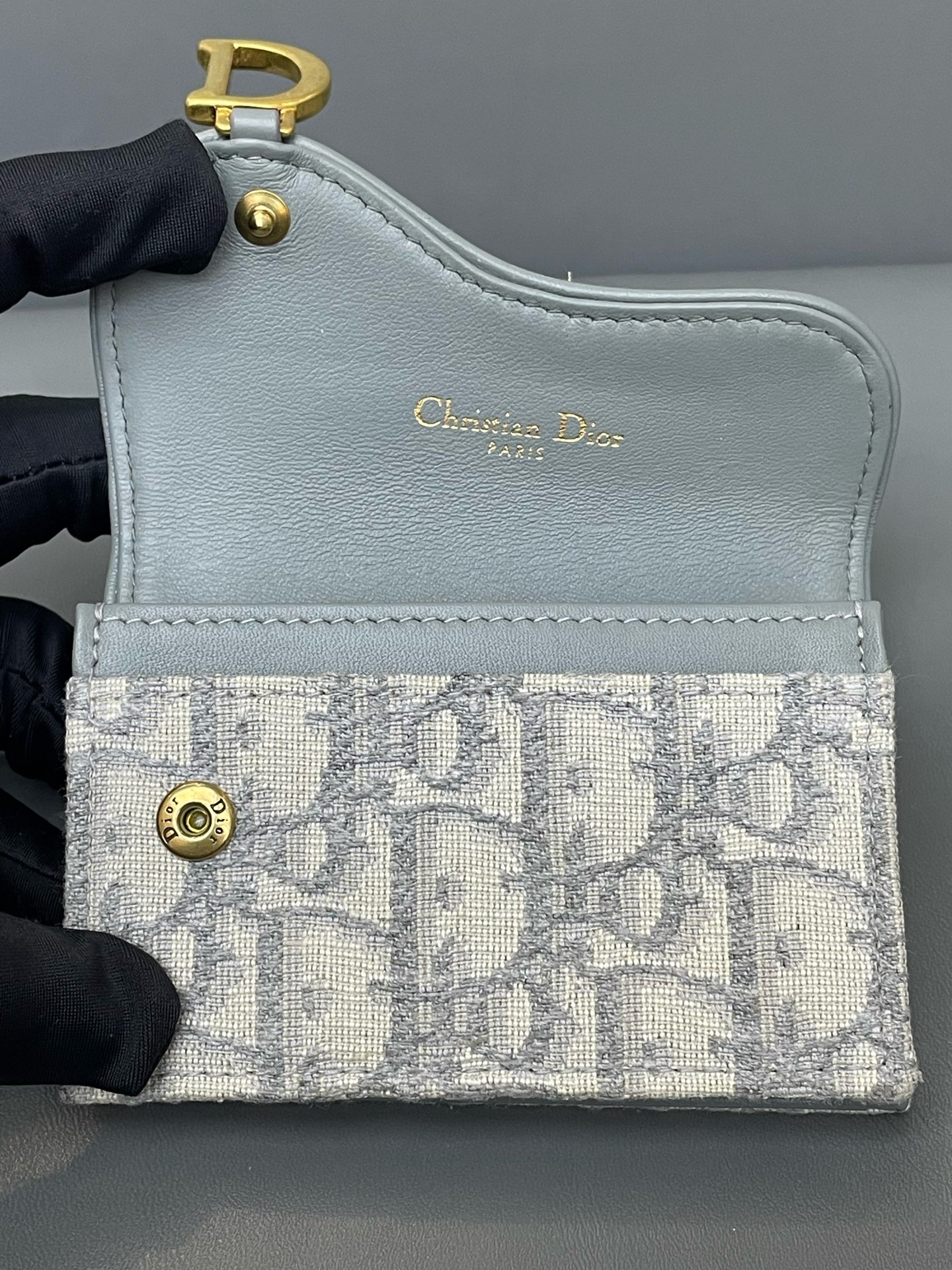 【預訂貨品】Dior經典灰色帆布卡包