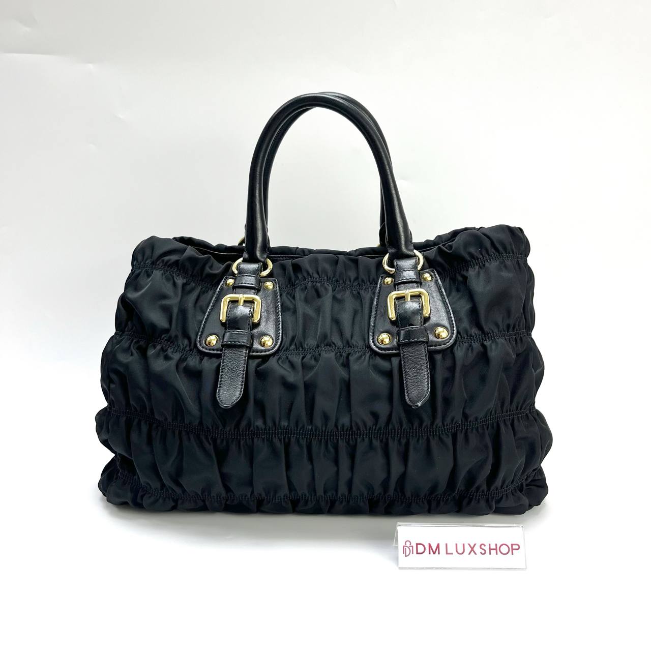 Prada Tessuto Gaufre Nylon Two Ways Tote Bag GHW