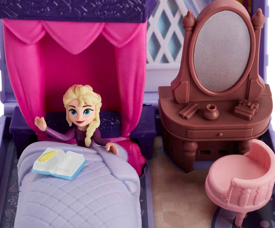 便攜Disney Frozen 2 Elsa手提寢室盒 冰雪奇緣Elsa房間玩具 便攜公主場景 女童角色扮演禮物