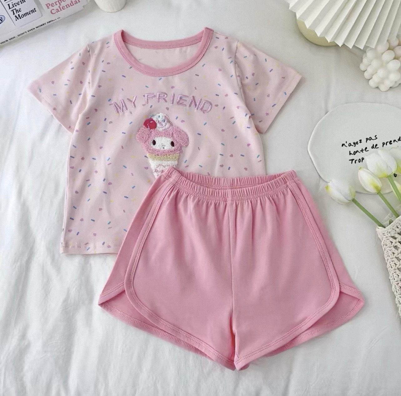 【$50童裝區】兒童刺繡短袖套裝